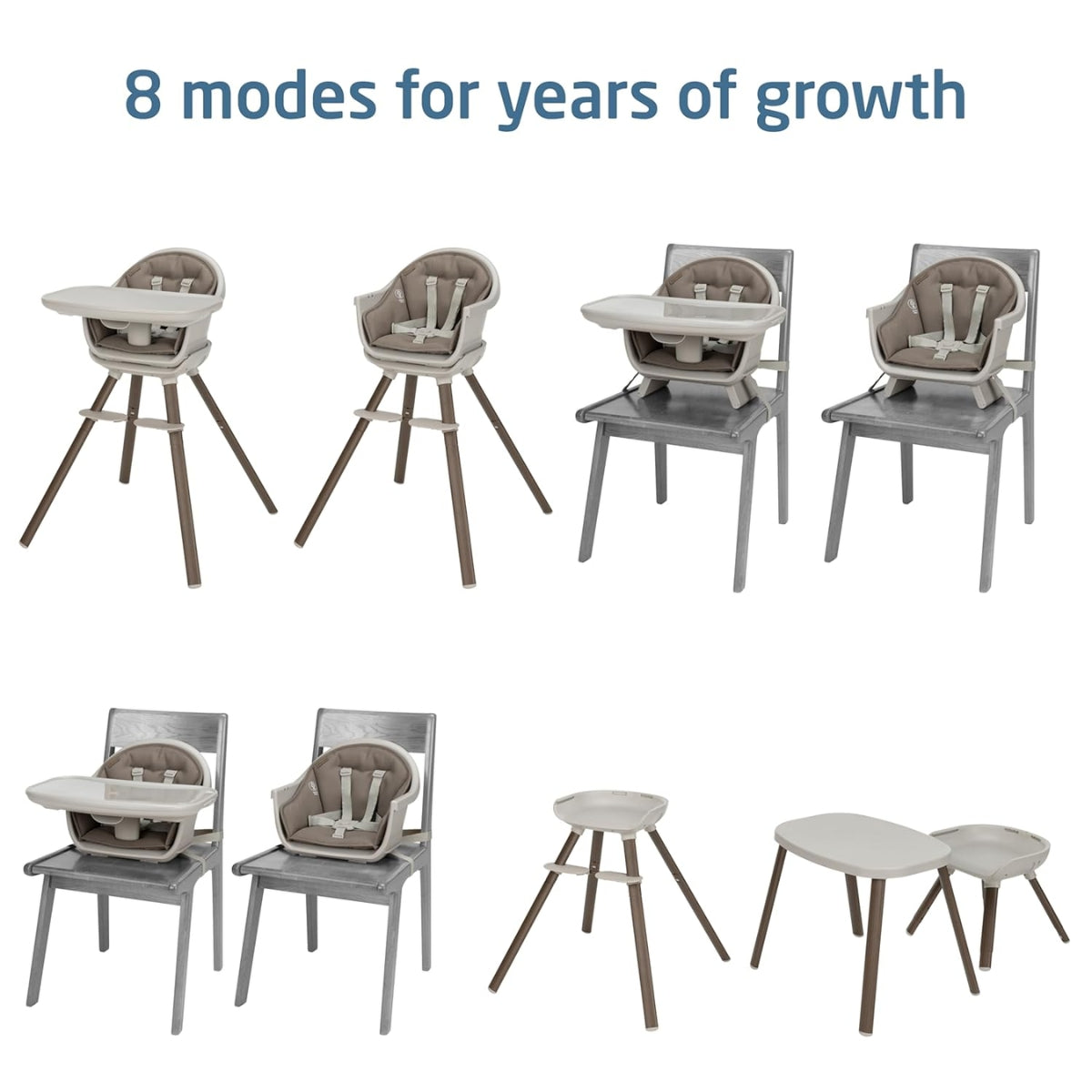 Grows with your child in 8 stages